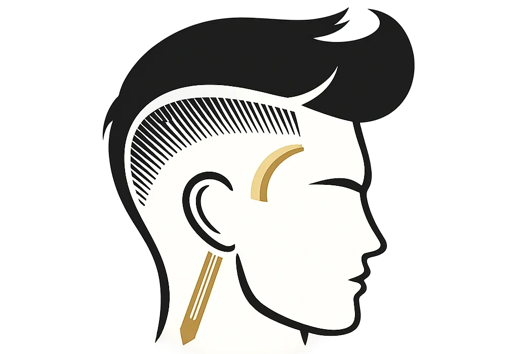 Burst Fade Haircut logo featuring a modern men's hairstyle