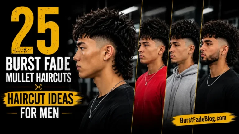 Burst Fade Mullet Haircuts for Men