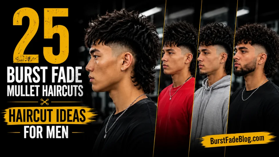 Burst Fade Mullet Haircuts for Men