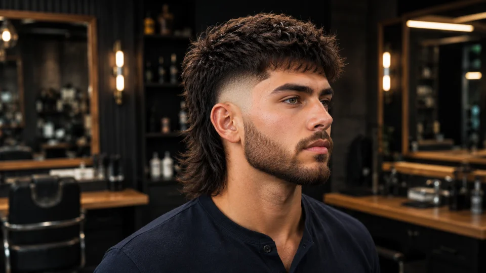 Burst Fade Mullet for Thick Hair