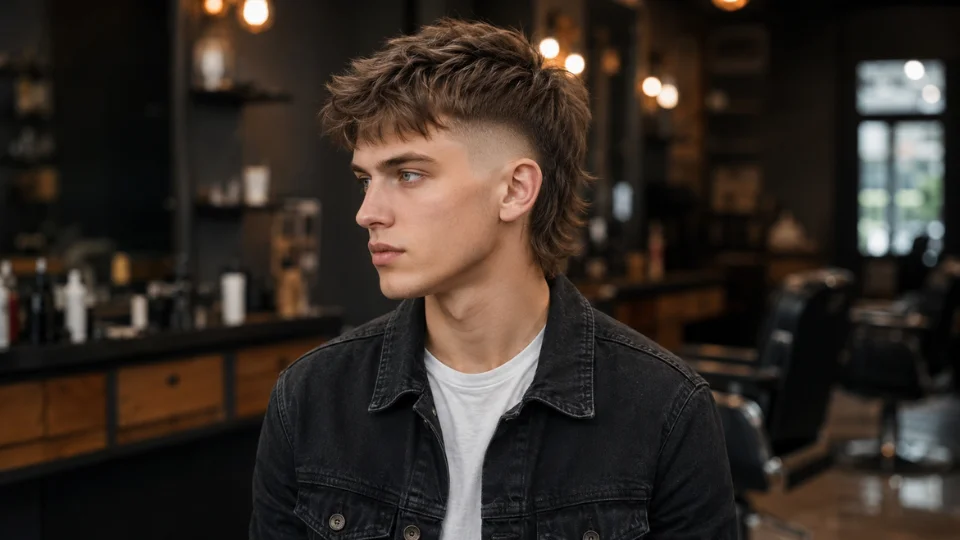 Burst Fade Mullet for Thin Hair