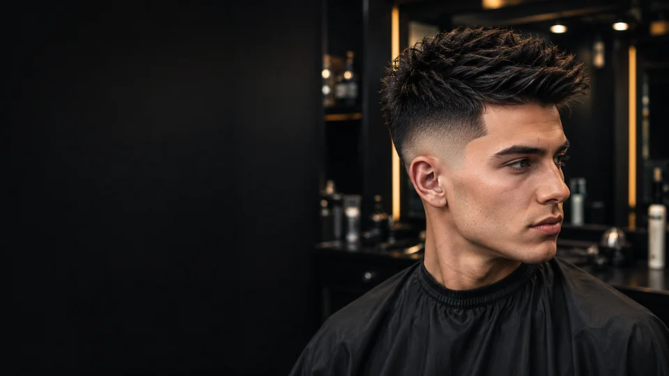 Mid Burst Fade with Spiky Hair haircut for men featuring textured spikes and a clean burst fade around the ears