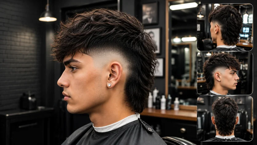 Skin Burst Fade Mullet haircut for men 