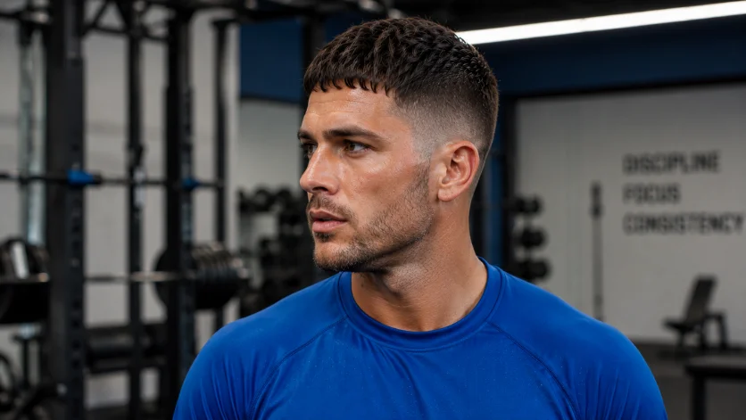 Athletic French Crop Fade haircut for men
