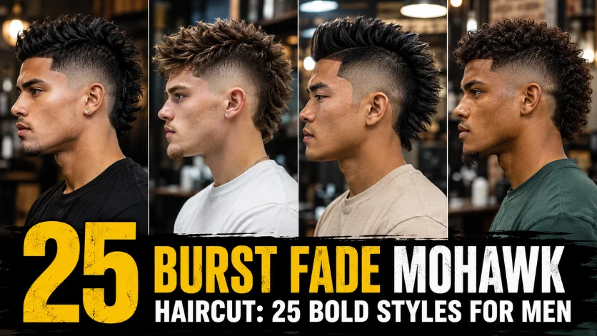 Burst Fade Mohawk haircut styles for men with classic, textured, modern, and curly mohawk fade variations.