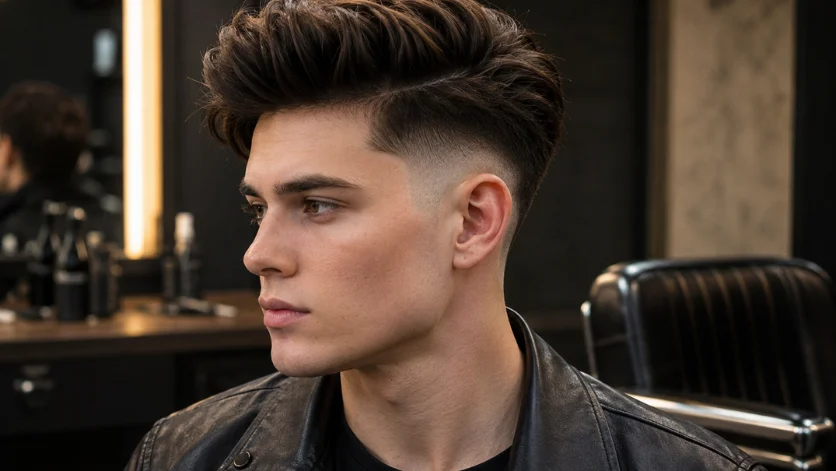 Burst fade undercut for thick hair hairstyle
