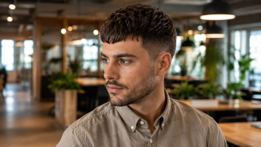 Business Casual French Crop Haircut  for men