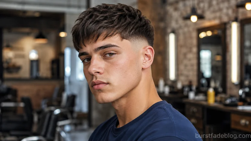  Classic burst fade fringe haircut for men