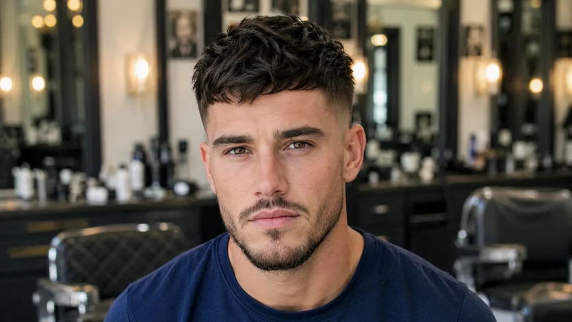 Classic Burst Fade Textured Crop hairstyle for men.