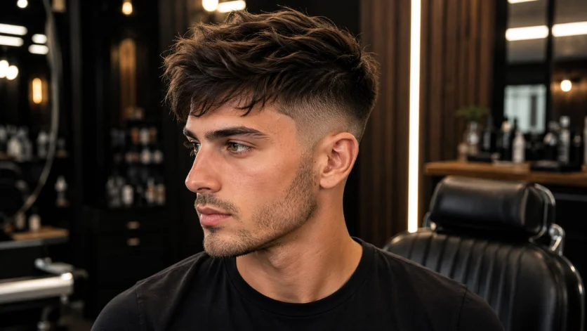 Classic burst fade undercut with clean textured top
