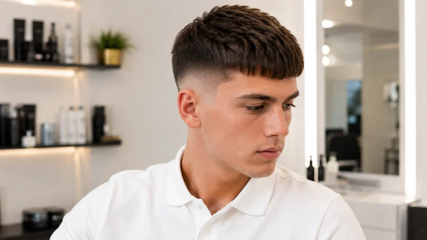 Clean-Shaven French Crop Fade Haircut for men