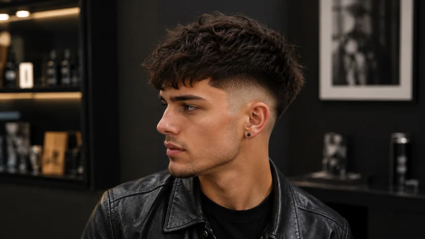 Stylish High Burst Fade Textured Crop hairstyle for men with thick textured hair and sharp fade
