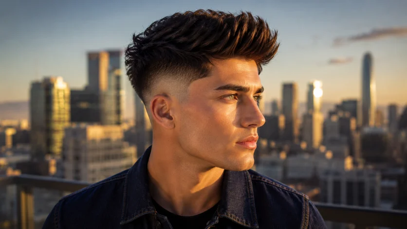 High burst fade undercut with bold modern finish
