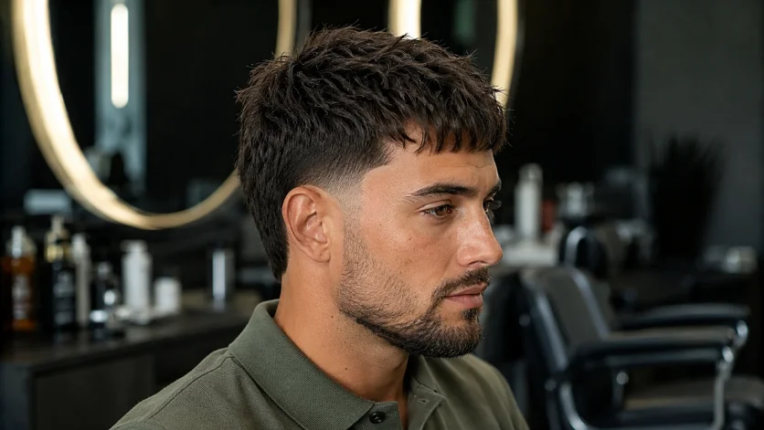 Low Burst Fade French Crop haircut 