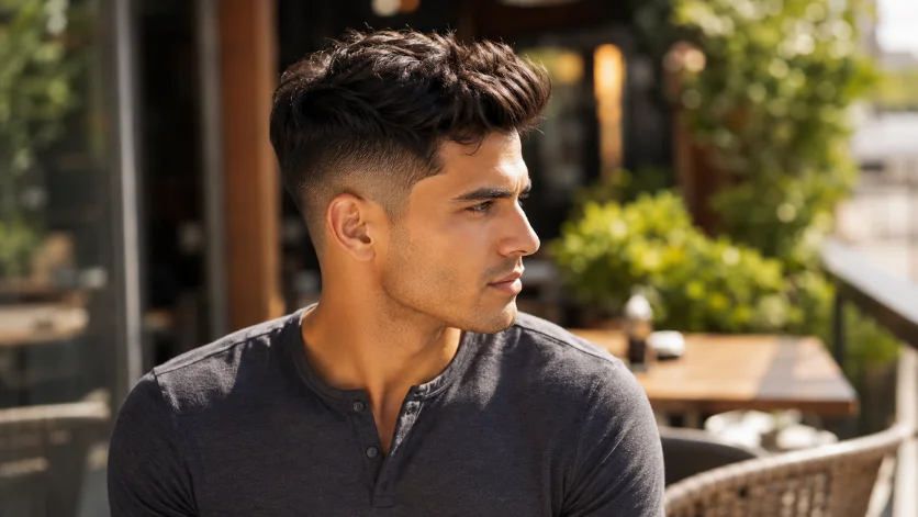  Low burst fade undercut with smooth natural blend
