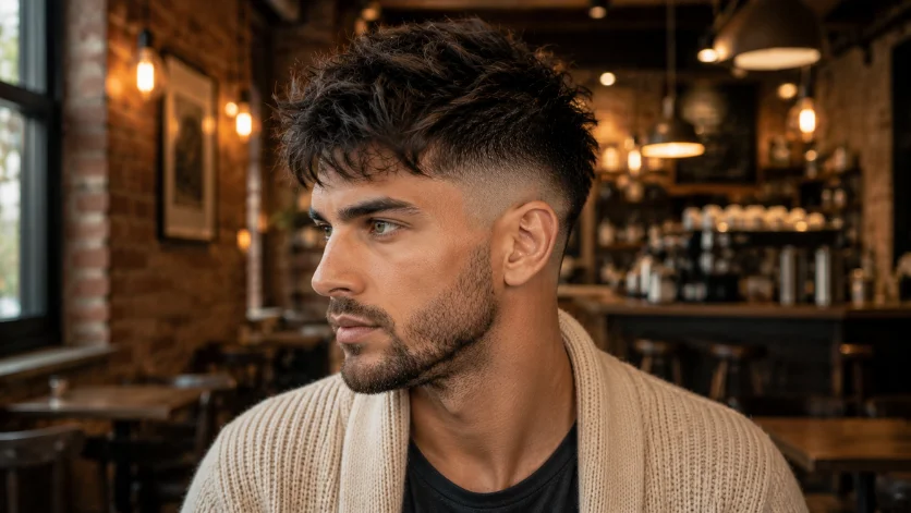  Messy burst fade undercut with relaxed textured look
