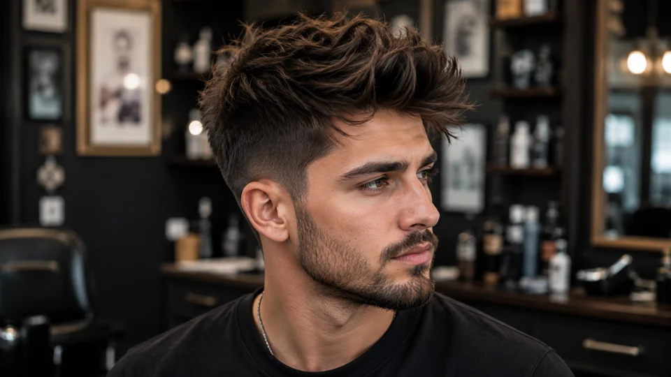 Messy quiff haircut for men