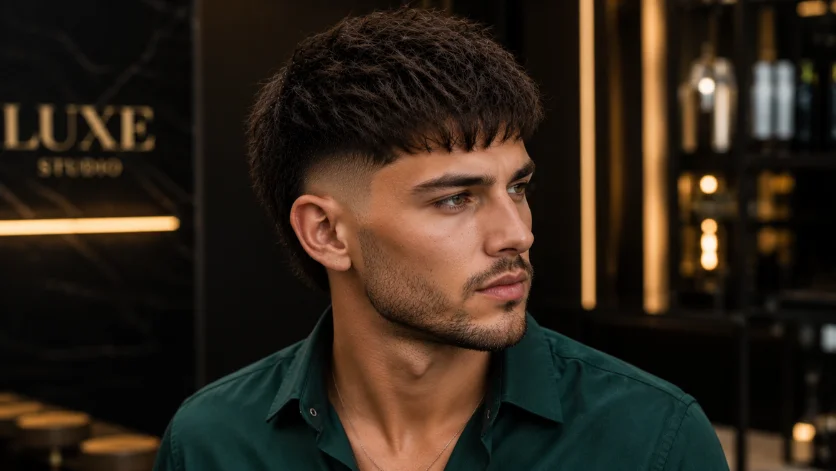 Modern Burst Fade Textured Crop hairstyle for men with textured top and clean fade