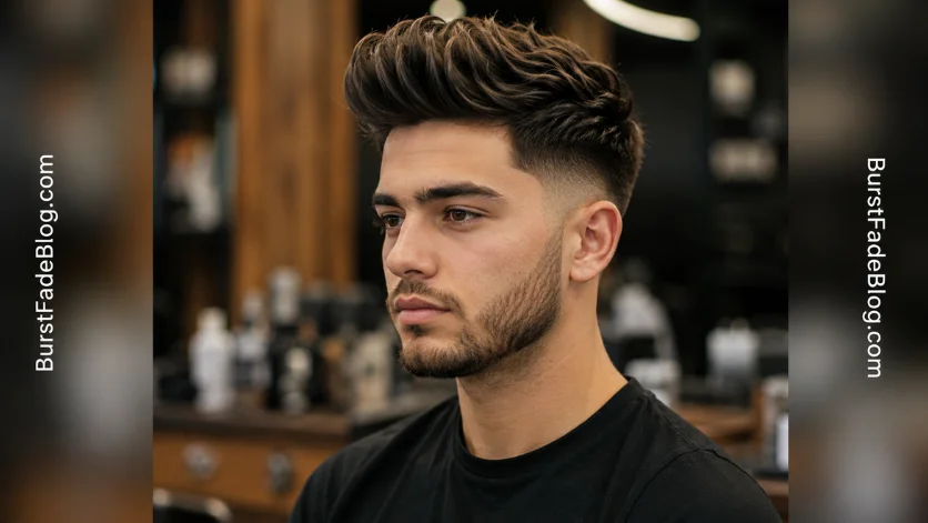 Modern Quiff Haircut for Men with Textured Top and Fade Sides
