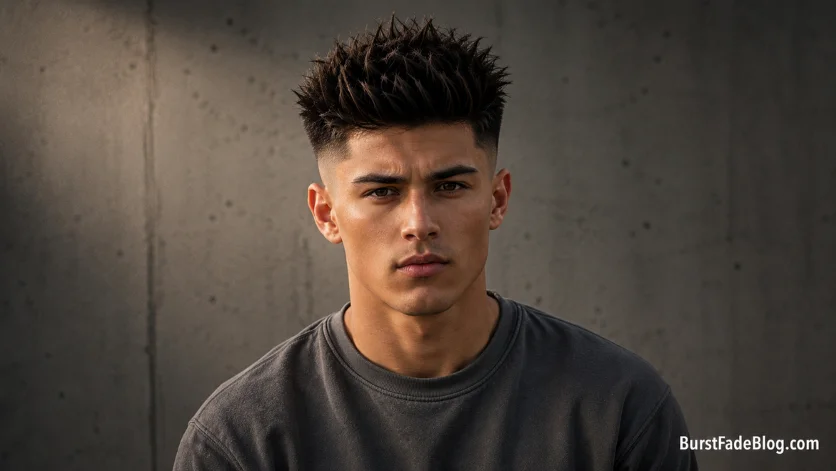 Spiky burst fade for thick hair hairstyle
