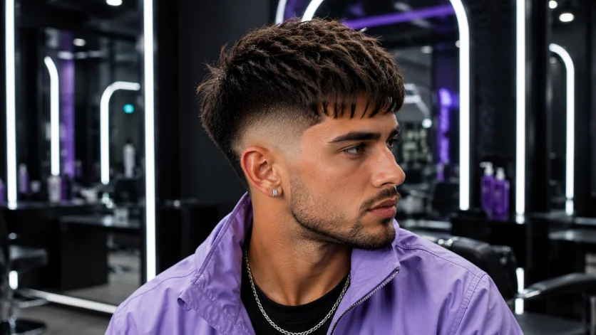 Trendy 2026 Burst Fade French Crop haircut with cutting-edge textured crop and perfectly blended burst fade,