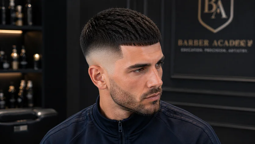 Ultra Sharp Skin Fade Crop Haircut with Razor-Sharp Lineup and Clean Burst Fade