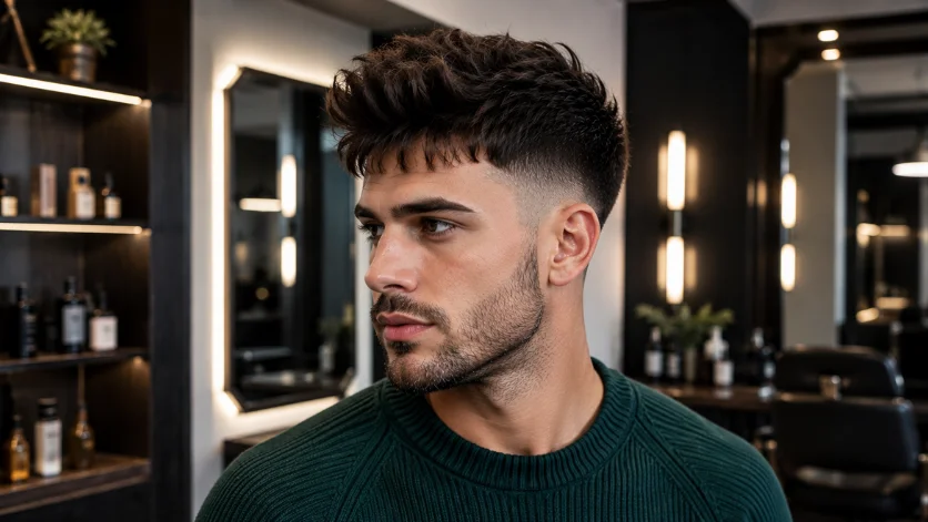 Volume Top French Crop haircut for men
