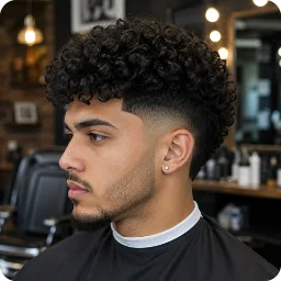 Curly Burst Fade Haircut
