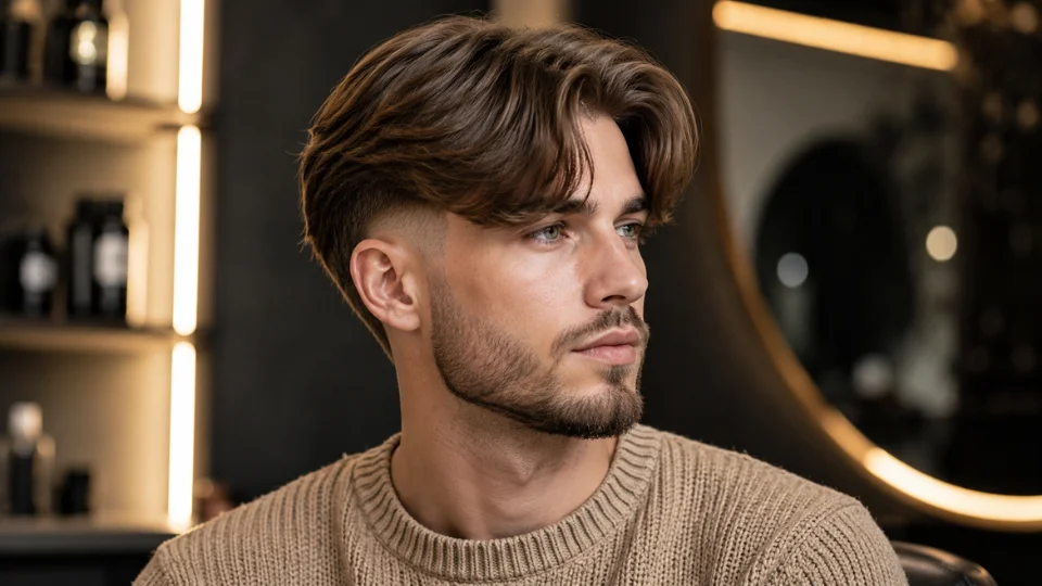 Curtain Long Hair Burst Fade haircut for men