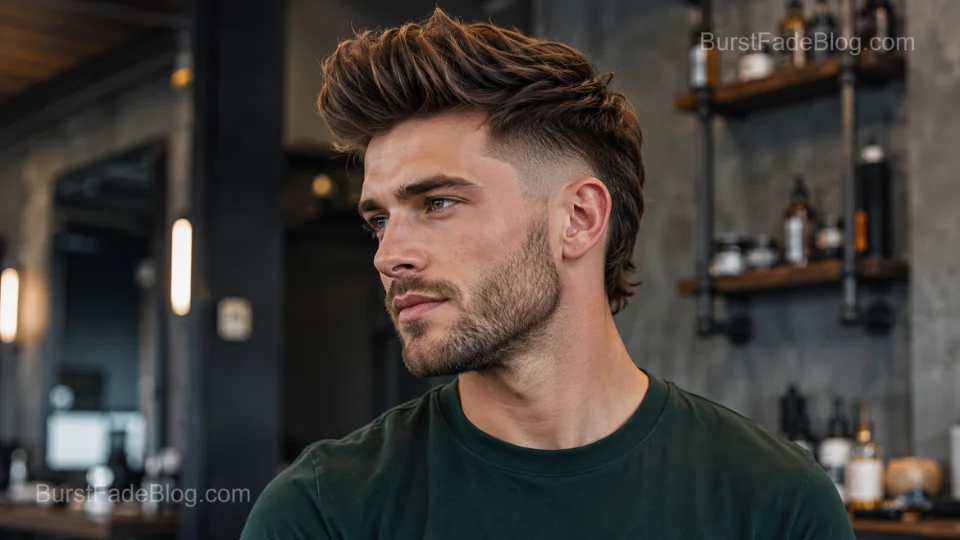  Quiff Long Hair Burst Fade hairstyle for men