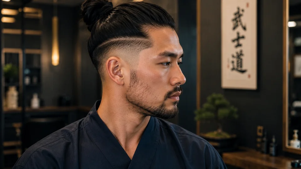  Samurai Bun Burst Fade hairstyle for men