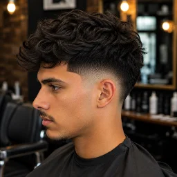 Wavy Burst Fade haircut