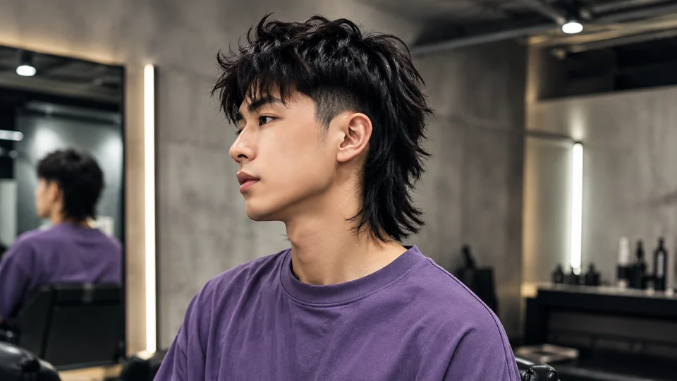 Wolf Cut Burst Fade haircut for men