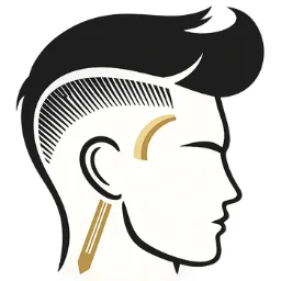 Burst Fade haircut logo for BurstFadeBlog.com showing a stylish men’s fade hairstyle illustration