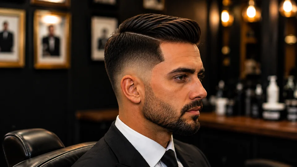 professional, well-groomed man burst fade haircut