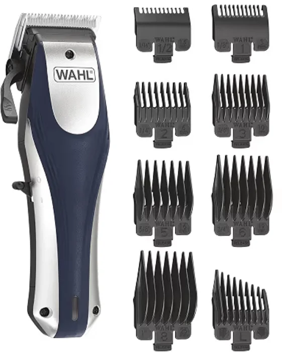 Wahl Lithium Ion Pro cordless hair clipper with 22-piece guard kit, ideal for blending burst fade haircuts at home