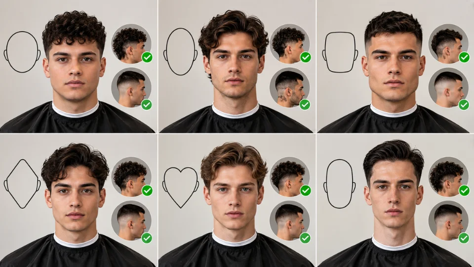 Educational infographic-style photograph collage showing six simplified head
